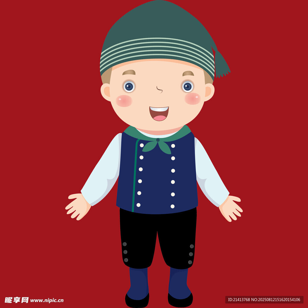 穿傳統(tǒng)服飾的可愛小男孩