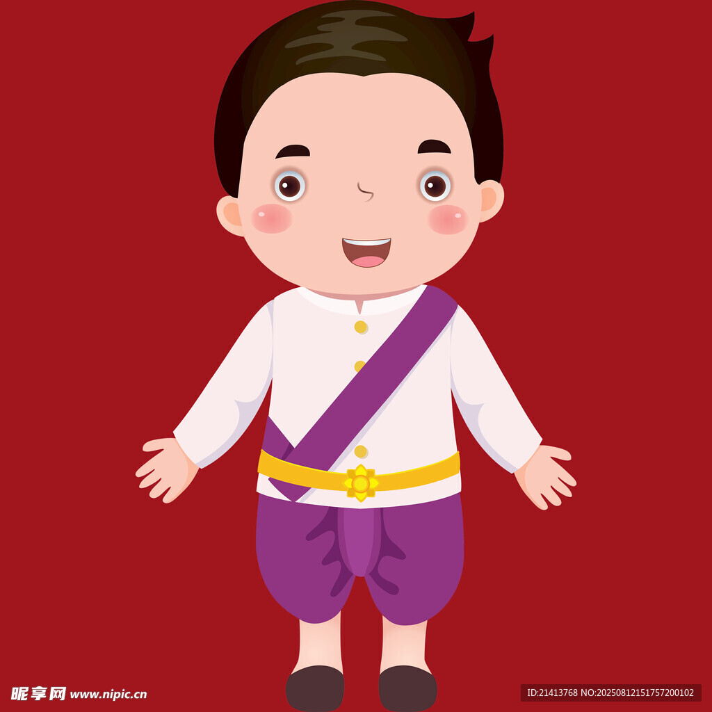 穿傳統(tǒng)服飾的可愛(ài)小男孩