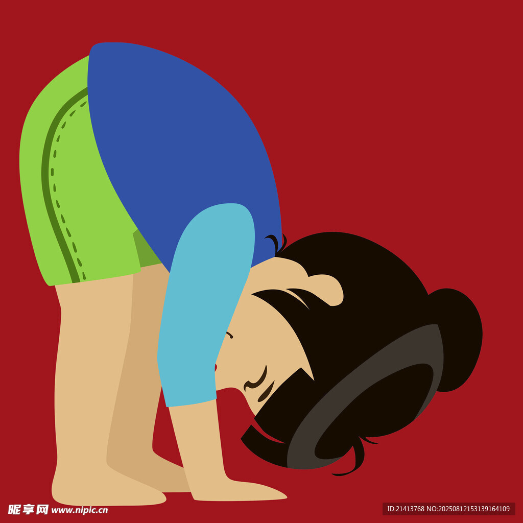 女孩做瑜伽下腰姿勢