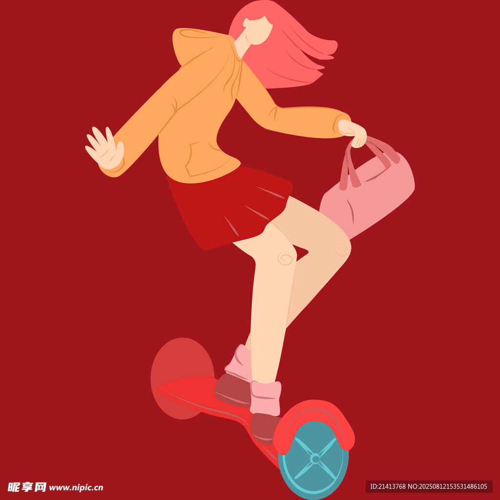 女孩玩平衡車的活力瞬間