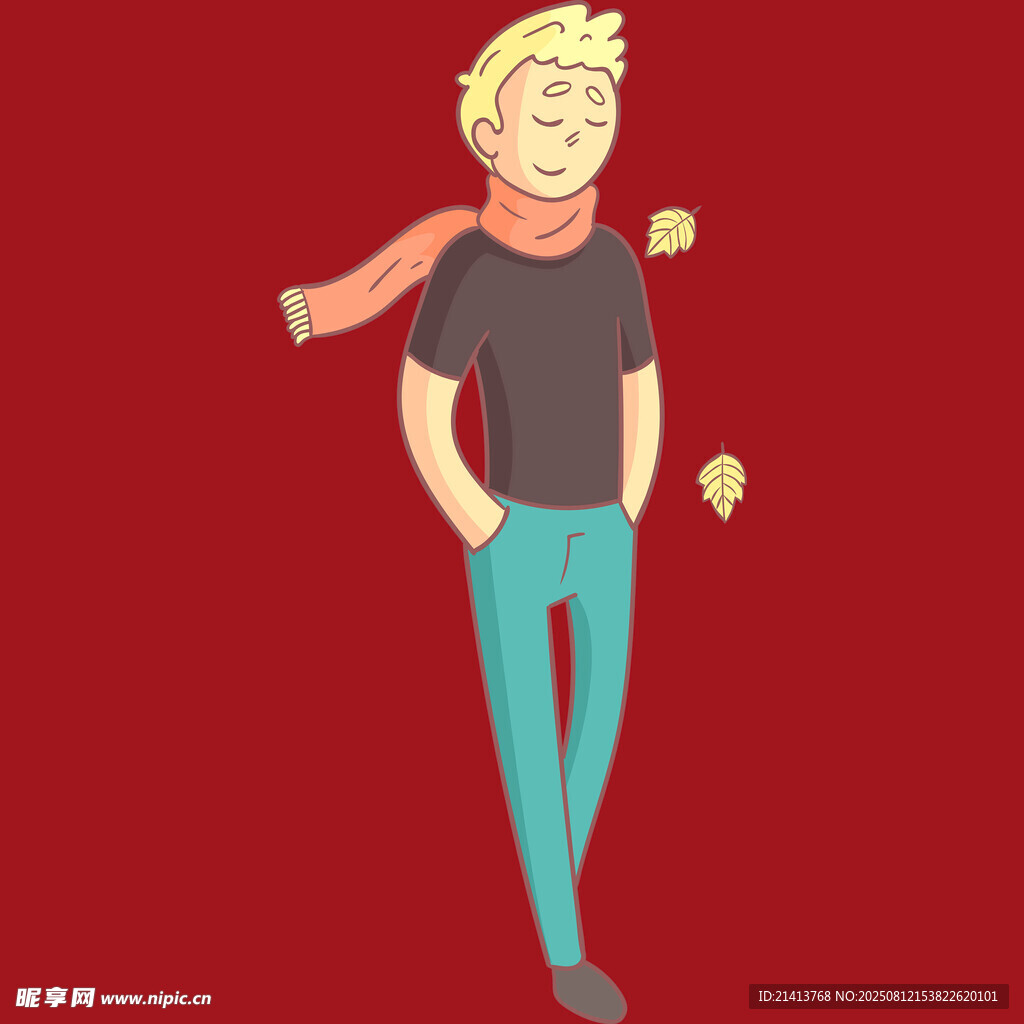 時(shí)尚男士休閑姿態(tài)插畫