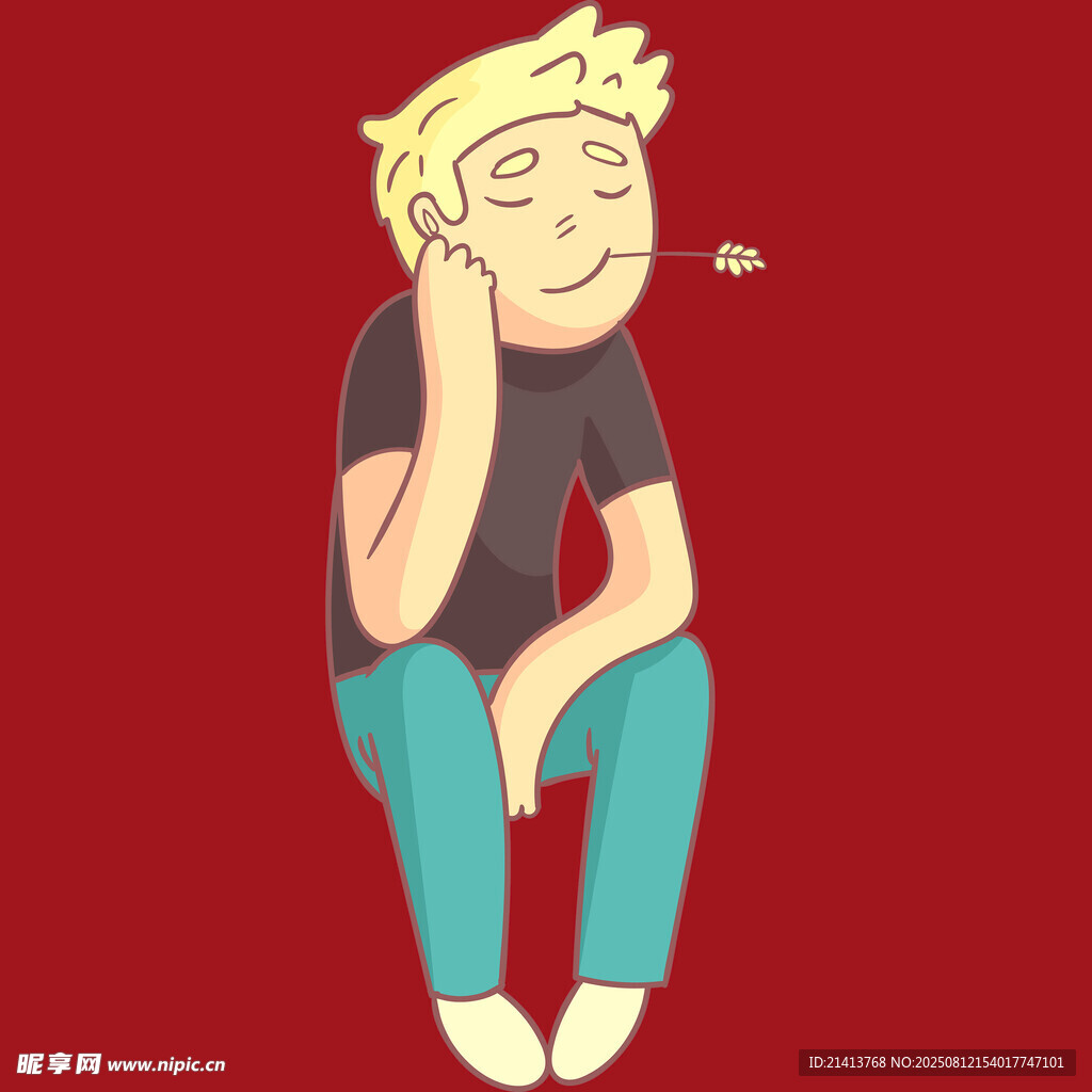 沉思的金發(fā)男子