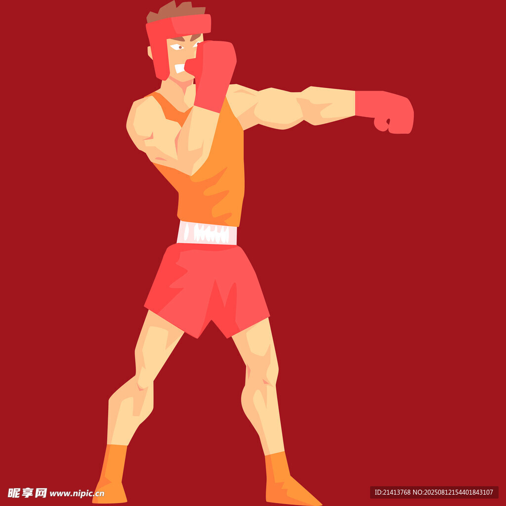 拳擊運動員出拳瞬間