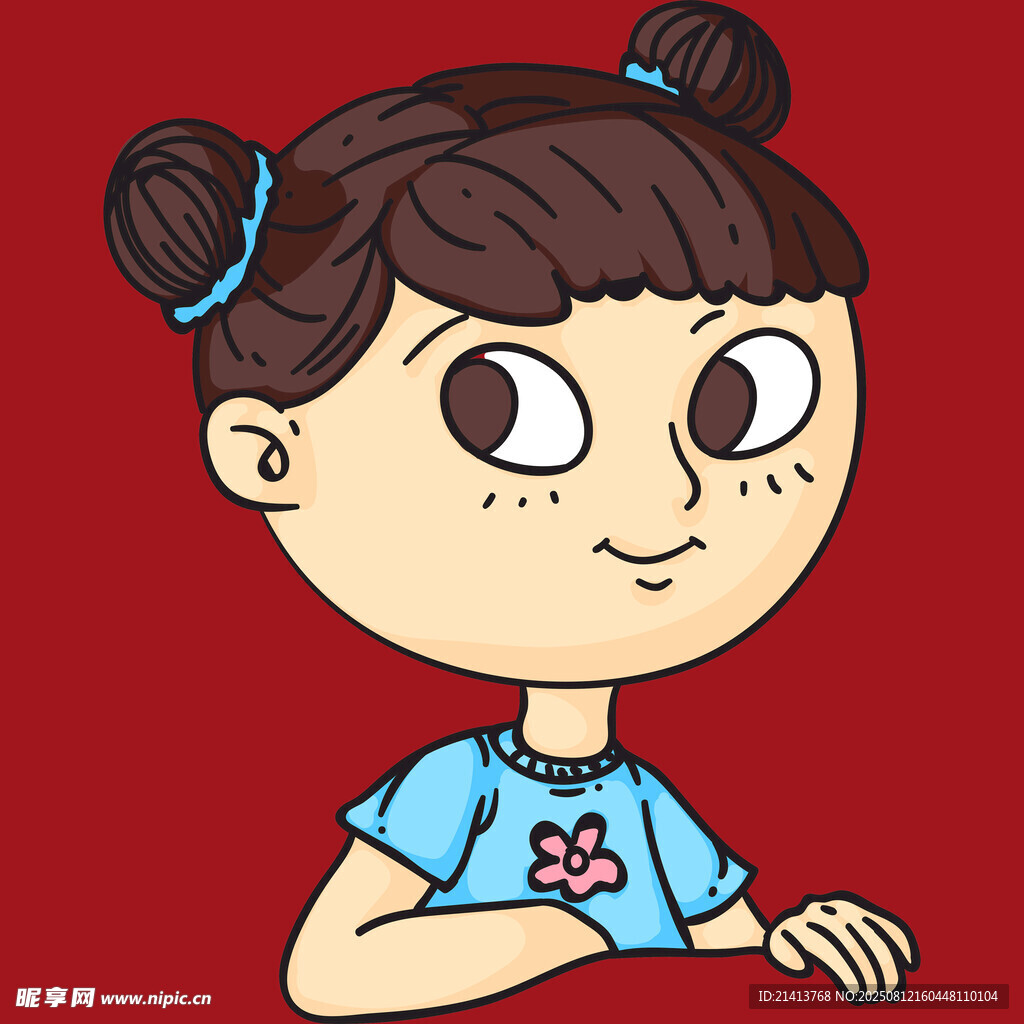 雙馬尾萌女孩俏皮模樣