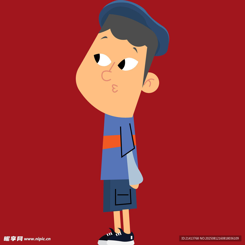 卡通男孩站立形象