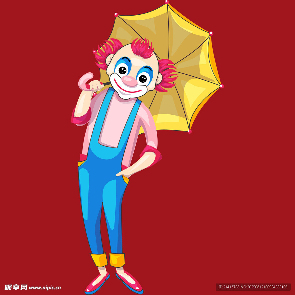 撐傘小丑形象設計圖