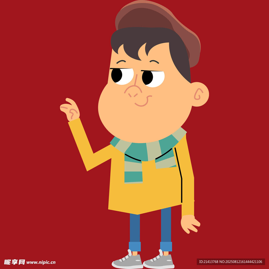 生氣男孩指向上方