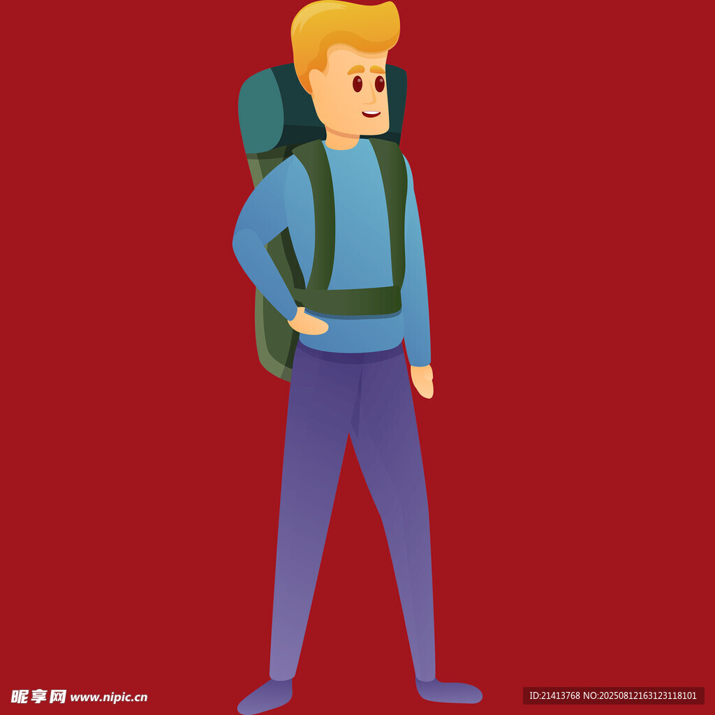 背著背包的男性旅行者