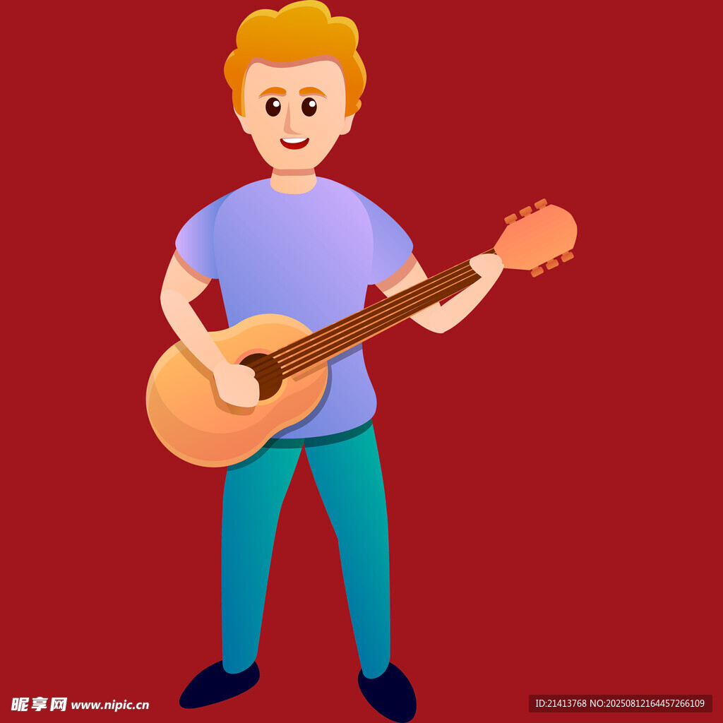彈吉他的活力少年