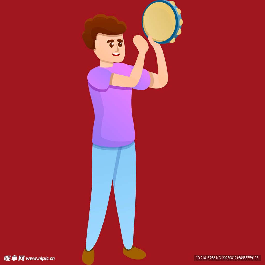 男子手持手鼓準(zhǔn)備演奏