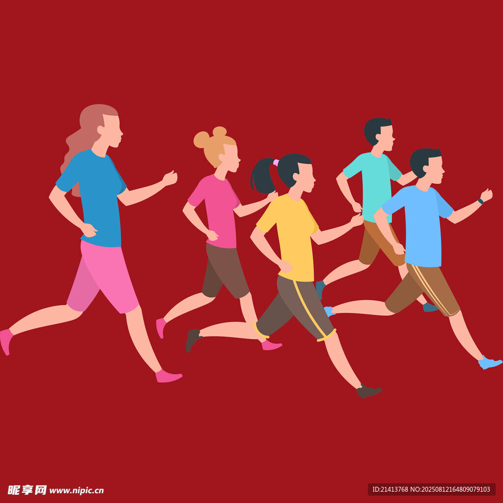 活力人群在奔跑
