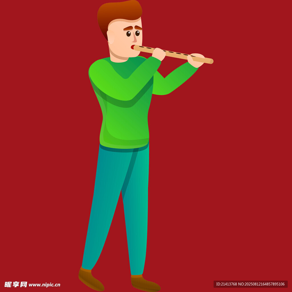 吹長笛的男子