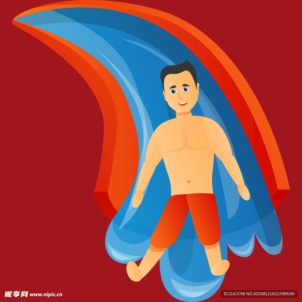 男子水中沖浪動感畫面