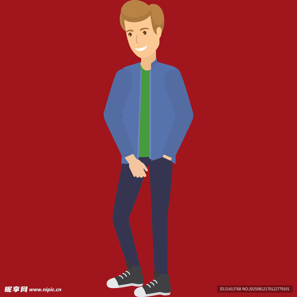 休閑裝扮的站立男士