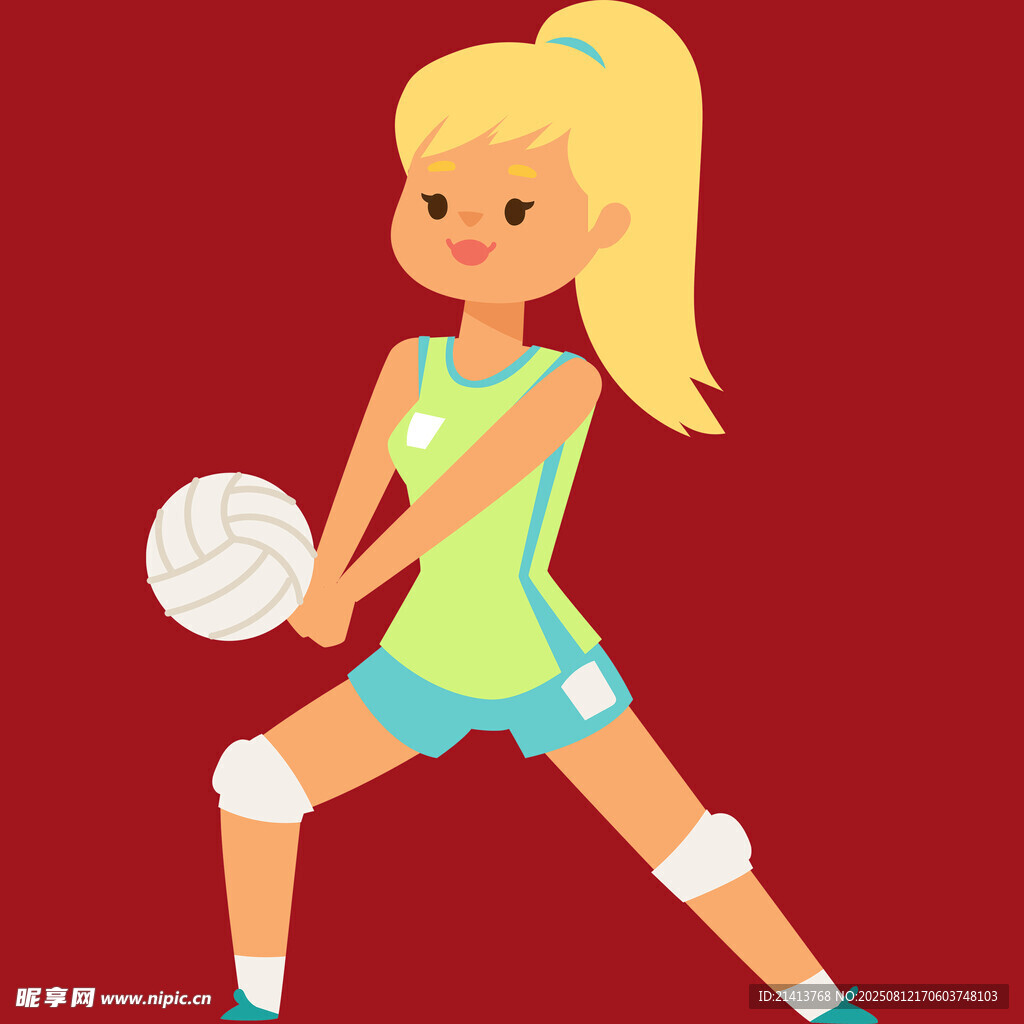準(zhǔn)備擊球的女排運(yùn)動(dòng)員