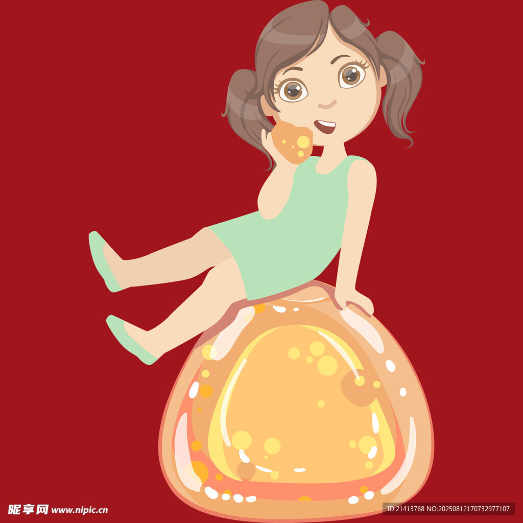 女孩愜意坐在發(fā)光圓球上