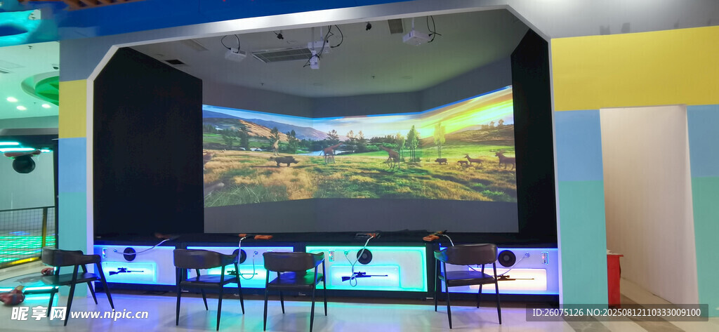 射擊游戲大型弧形顯示屏展示場(chǎng)景