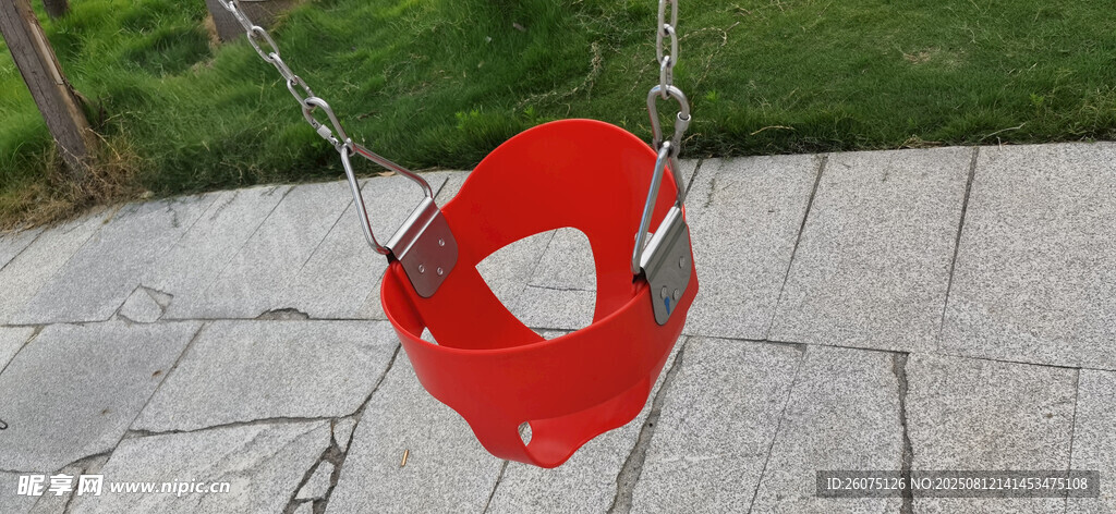 戶外紅色兒童秋千座椅