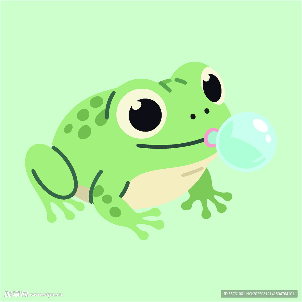 青蛙創(chuàng)意抽象兒童手繪插畫