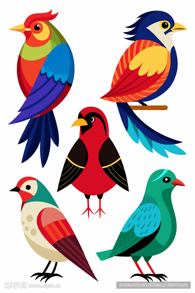 多彩鳥(niǎo)類插畫