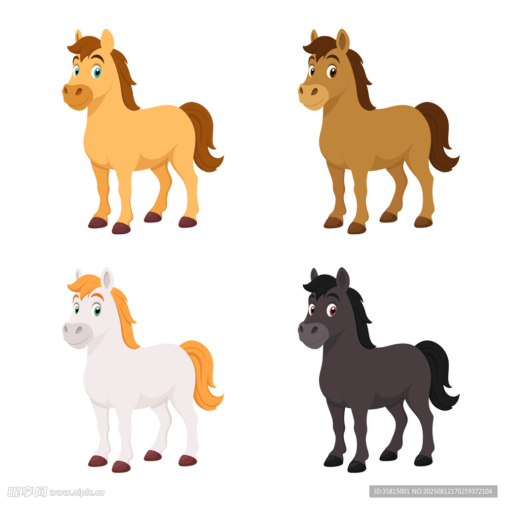 卡通馬形象插圖