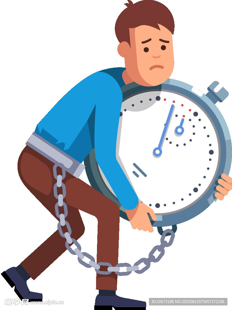 被時(shí)鐘束縛的疲憊男子