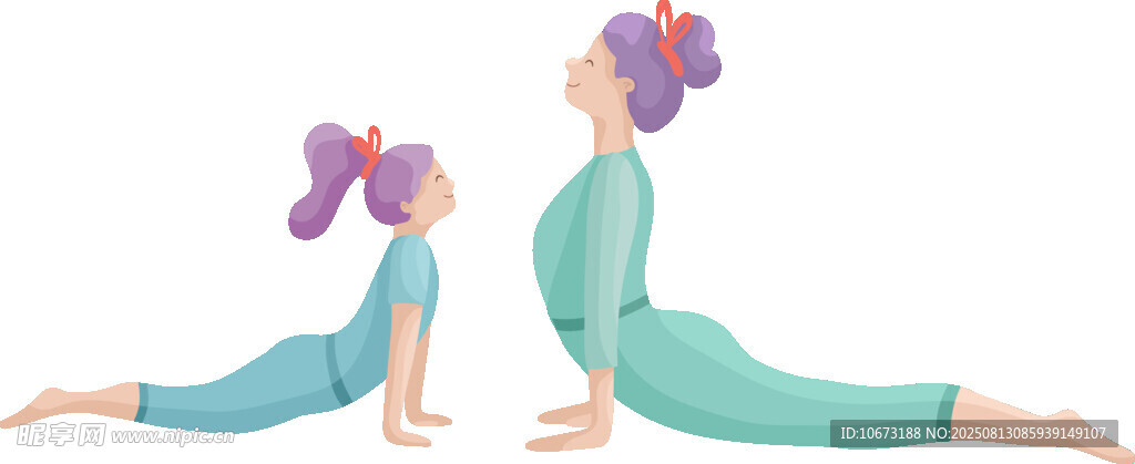 母女共練瑜伽溫馨畫面