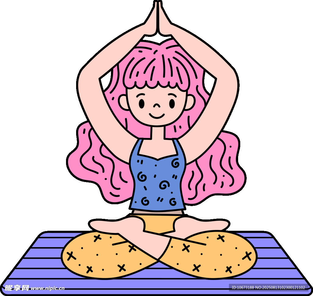 女孩做瑜伽姿勢