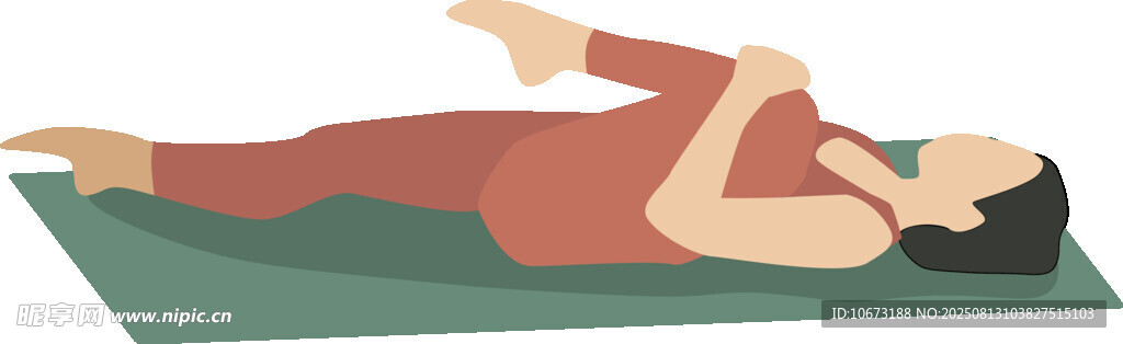 女性仰臥做腹部拉伸運(yùn)動