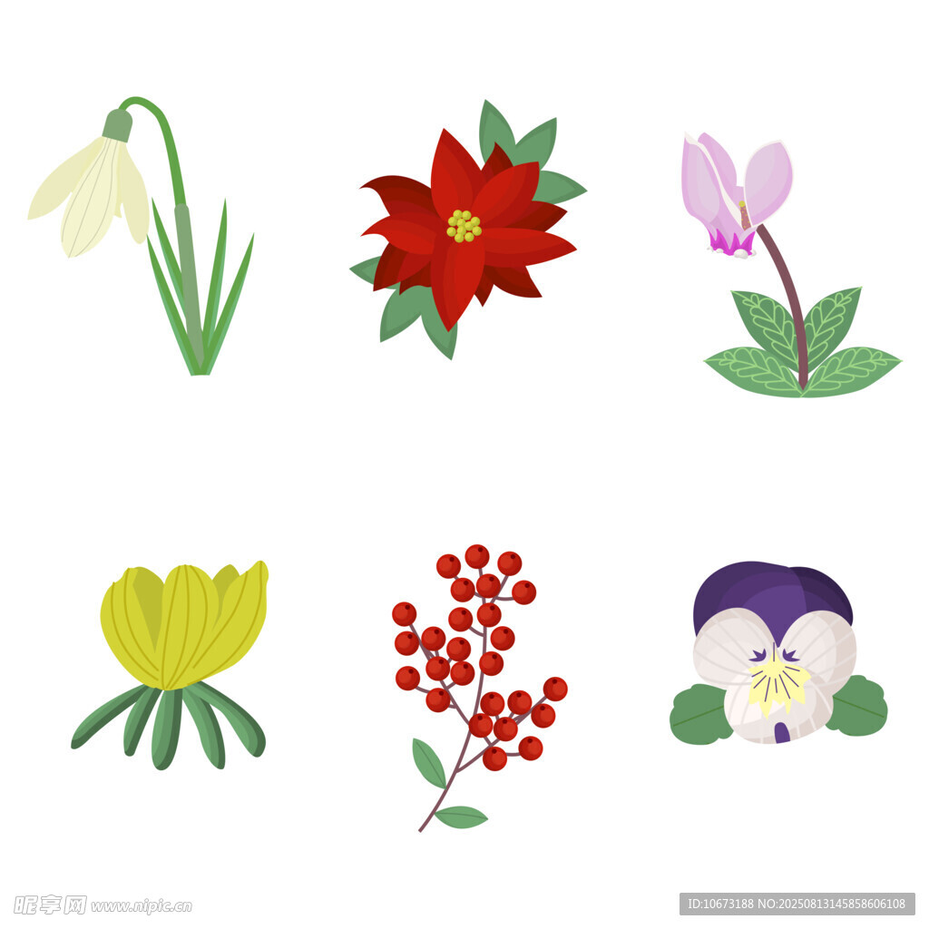 多彩花卉植物圖標(biāo)集合