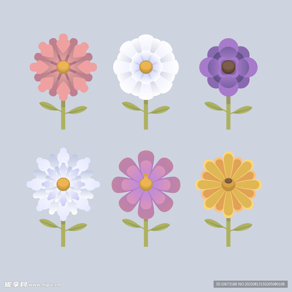多彩手繪花朵插畫