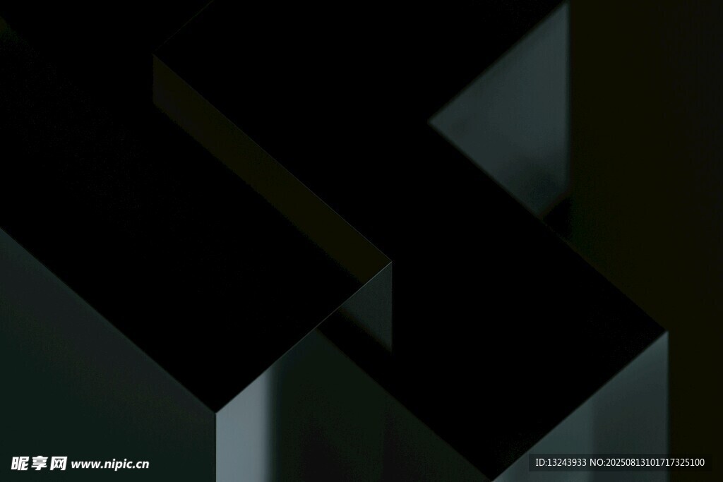 幾何抽象黑系立體圖形