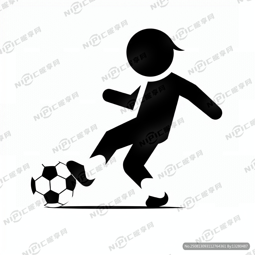 設(shè)計(jì)一個(gè)抽象的踢足球的小孩。扁