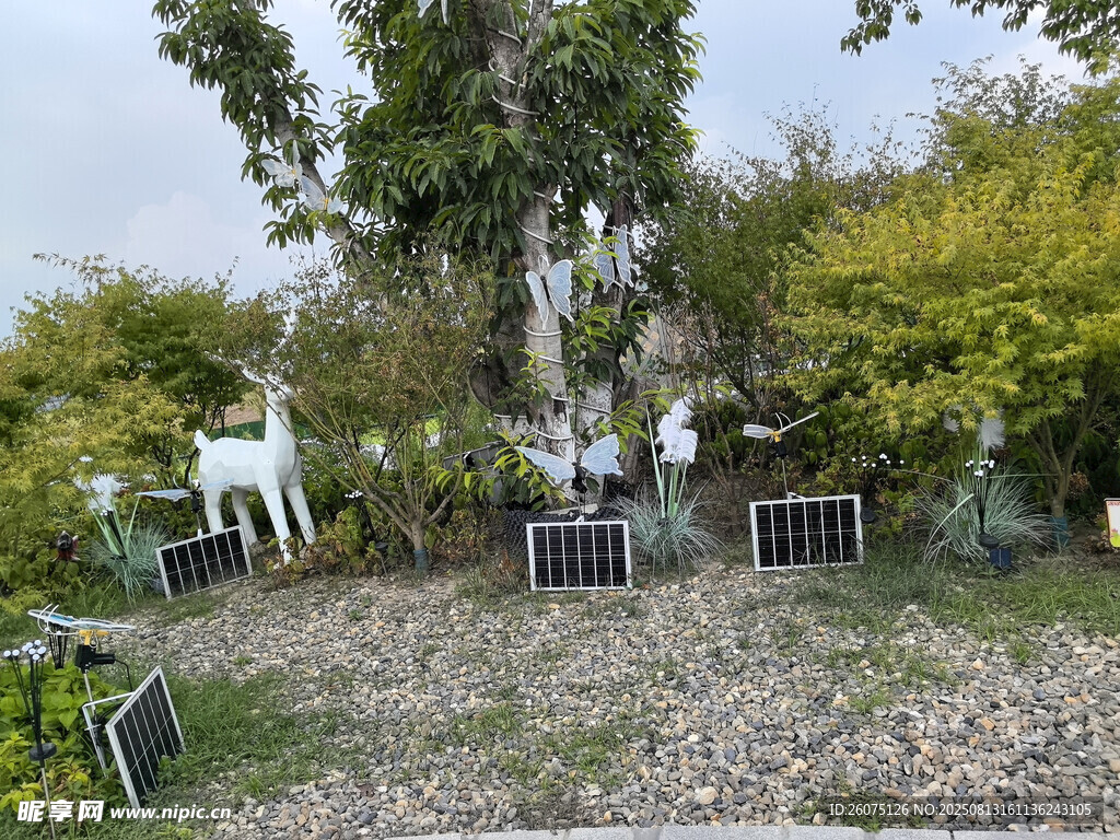 戶外花園里的動物裝飾景觀