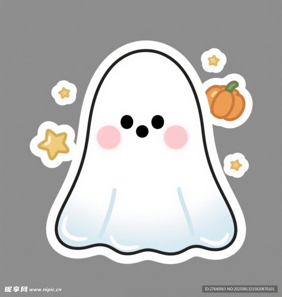 可愛幽靈貼紙