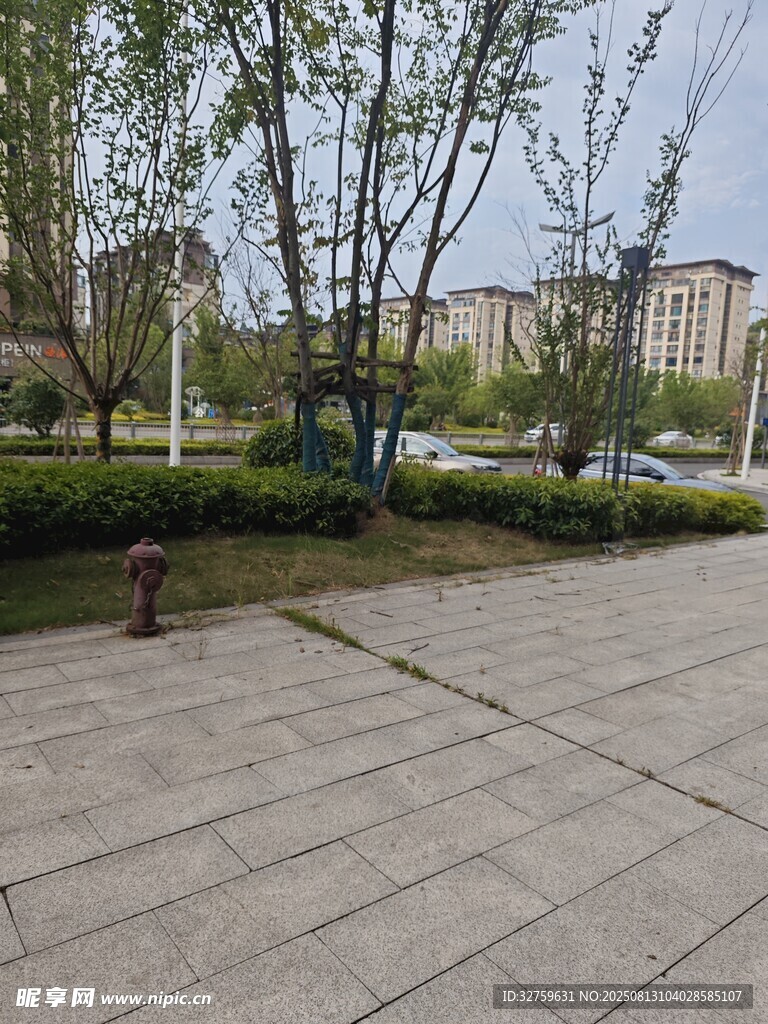 城市戶(hù)外休閑石板路景觀