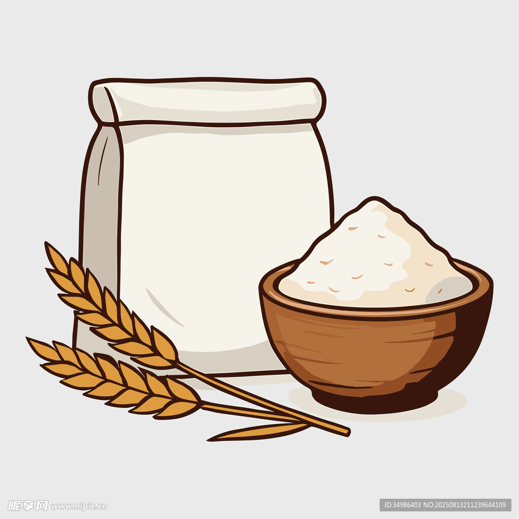 面粉與麥穗插圖