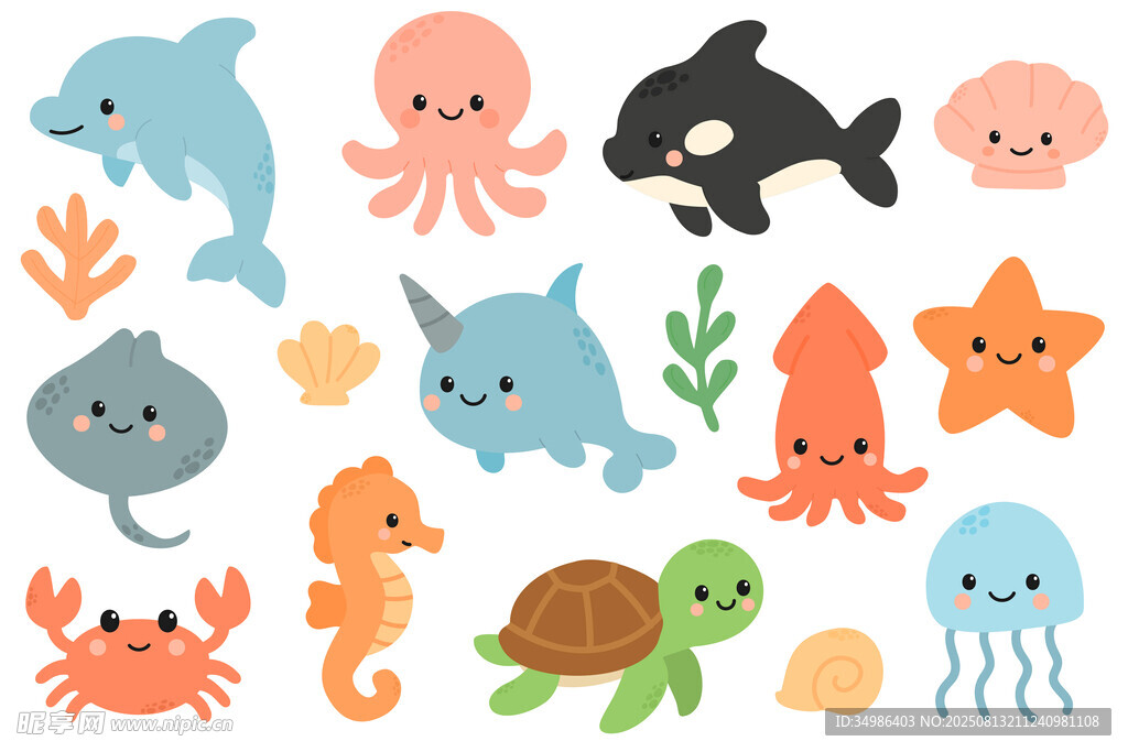 海洋動物貼紙
