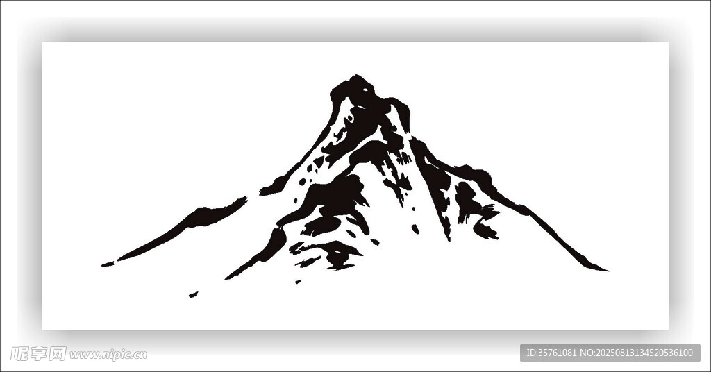 水墨山體矢量圖
