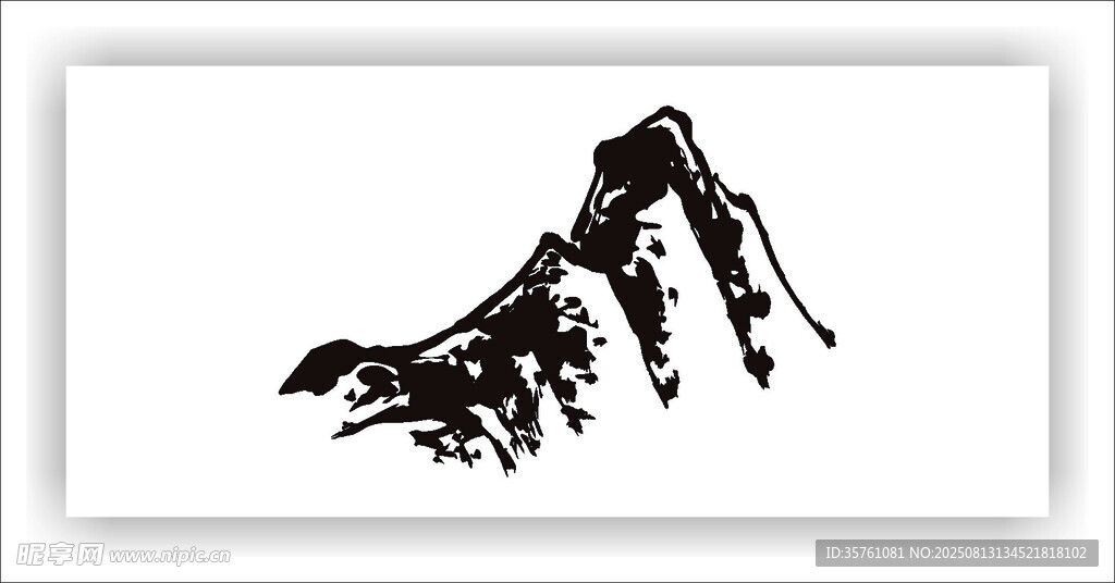 水墨山體矢量圖
