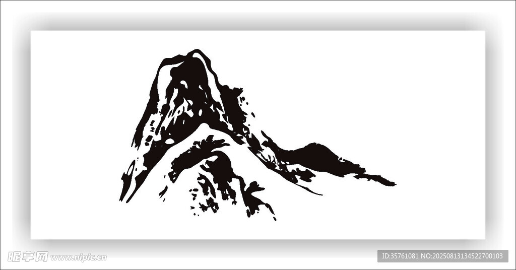 水墨山體矢量圖