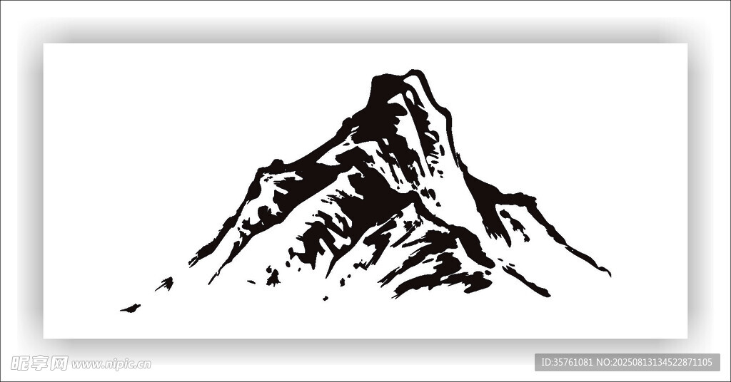 水墨山體矢量圖