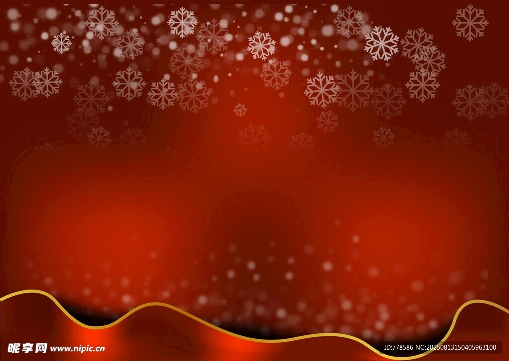 紅色雪花波浪背景圖