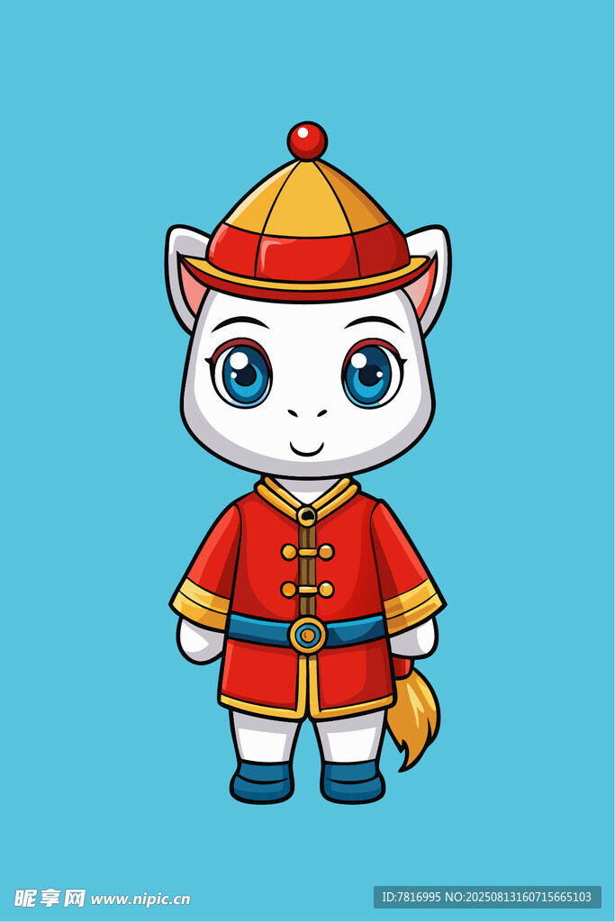 卡通小虎形象傳統(tǒng)服飾裝扮