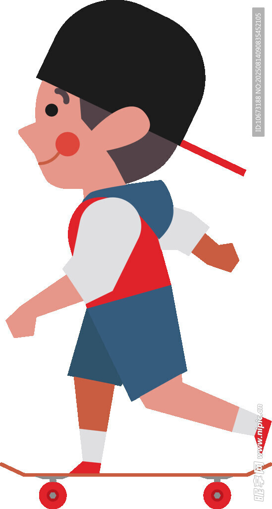 男孩玩滑板