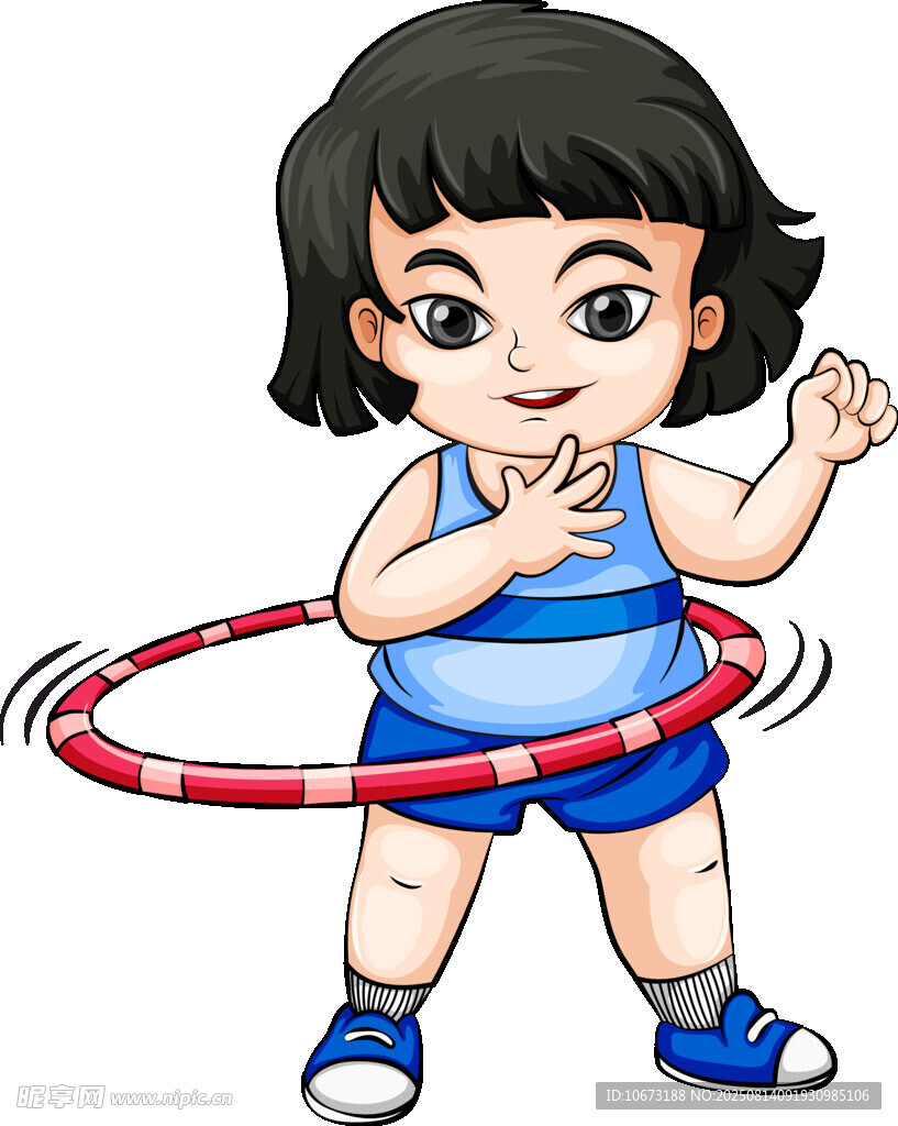 小女孩歡快轉(zhuǎn)呼啦圈