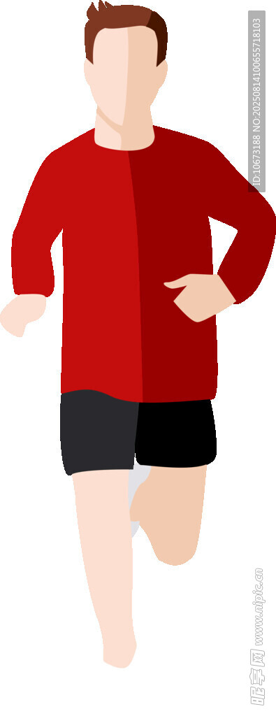 紅衣男子活力奔跑瞬間