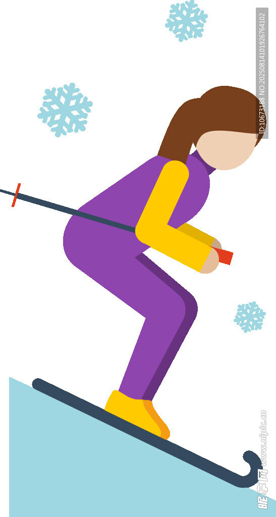 女子滑雪英姿