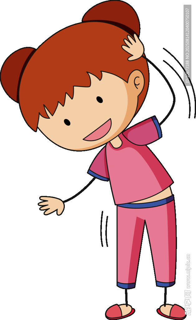 扎雙馬尾的活力小女孩