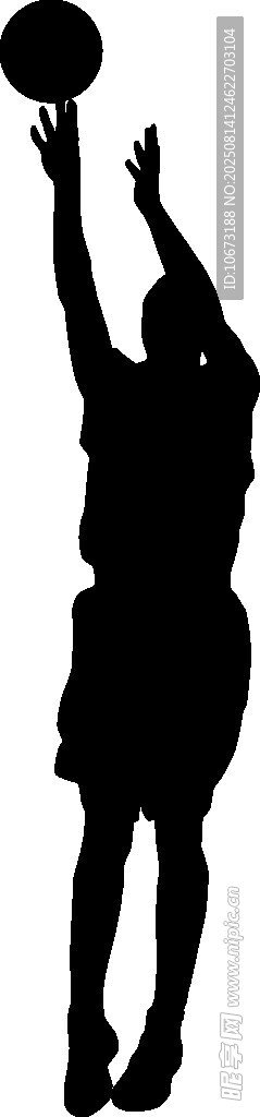 籃球運(yùn)動(dòng)員躍起投籃瞬間